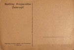 Wesołych Świąt proj. Karol Ferster [Charlie] Zw. Opieki nad Zwierzętami [pocztówka / przed 1939]