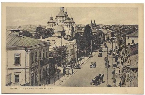 Równe [Рівне / Riwne / Ukraina] ul. 3-go Maja [pocztówka przed 1939]