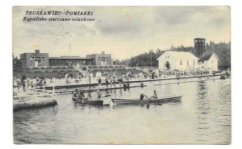 Truskawiec [Трускавець, Truskaweć / Ukraina] Truskawiec-Pomiarki Kąpielisko siarczano-solankowe [pocztówka przed 1939]