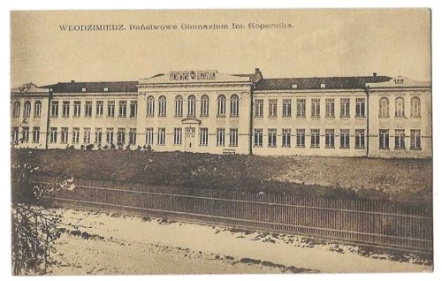 Włodzimierz Wołyński [Володимир-Волинський / Ukraina] Państwowe Gimnazjum im. Kopernika [pocztówka przed 1939]