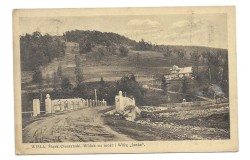 Wisła Śląsk Cieszyński Widok na most i Willę Janka [pocztówka przed 1939] 