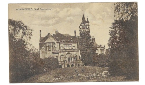 Sosnowiec Sąd okręgowy [pocztówka przed 1939]