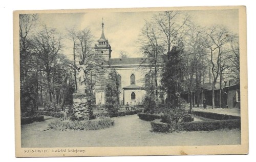 Sosnowiec Kościół kolejowy [pocztówka przed 1939]