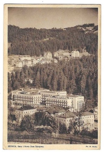 Krynica Stary i nowy dom zdrojowy [pocztówka przed 1939]