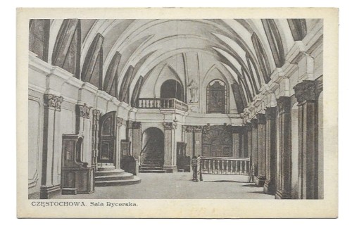 Częstochowa Sala rycerska [pocztówka przed 1939]