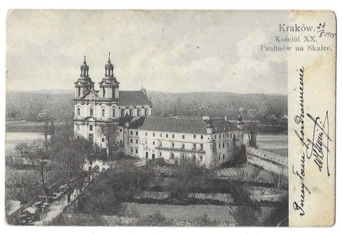 Kraków Kościół XX Paulinów na Skałce [pocztówka ca 1905]