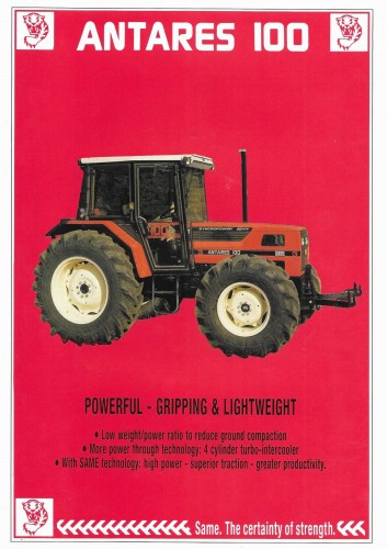 [Ciągnik] Same Antares 100 [folder w języku angielskim / prospekt / ca 1989]