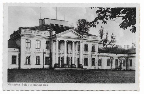 Warszawa Pałac w Belwederze [Zdjęcia z teki K. Wojutyńskiego / pocztówka ca 1939]