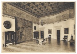 Kraków Wawel Zamek Królewski Sala z fryzem XVI wiek Przegląd Wojsk [pocztówka lata 30.] 