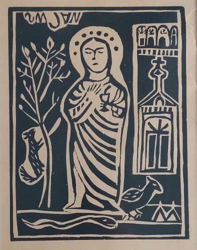 Św. Jan Jędrzej Wowro [drzeworyt z teki "Piecątki beskidzkie 1925-1933]