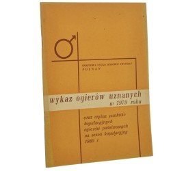 Rejestr ogierów uznanych w 1979 r. oraz wykaz punktów kopulacyjnych ogierów państwowych na sezon kopulacyjny 1980 r. 