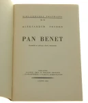 Pan Benet Aleksander Fredro [Biblioteczka Teatralna / 1954]