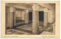 Warszawa [Dom Kolejarza] Dom Związku Zaw. Pracowników Kolejowych Rzeczypospolitej Fragment sali teatralnej [pocztówka lata 30.] 