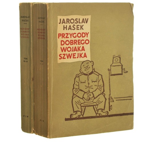 Przygody dobrego wojaka Szwejka podczas Wojny Światowej t. I-IV (w 2 vol.) Hasek Jaroslav proj. okł. Z. Dolatowski [1955]