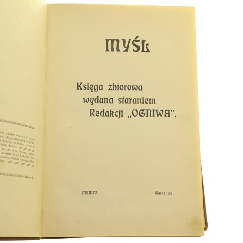 Myśl księga zbiorowa wydana staraniem Redakcji "Ogniwa" [1904]