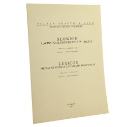 Słownik łaciny średniowiecznej w Polsce t. VII zeszyt V [56] Plaga - Possessionatus [1995]
