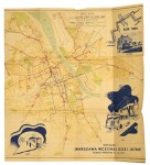 Warszawa w Liczbach Rozkładany Plan Warszawy wraz z siecią tramwajów i autobusów z dnia 5 września 1938 r. [1939]