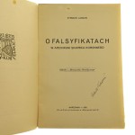O falsyfikatach w Archiwum Skarbca Koronnego Zygmunt Lasocki [AUTOGRAF AUTORA /1930]