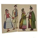 Polskie stroje ludowe [bloczek pocztówek] proj. Agnieszka Hornicka [pocztówki / lata 60.]