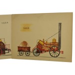 Lokomotywy [bloczek pocztówek] proj. E. Stec [pocztówki / 1966]