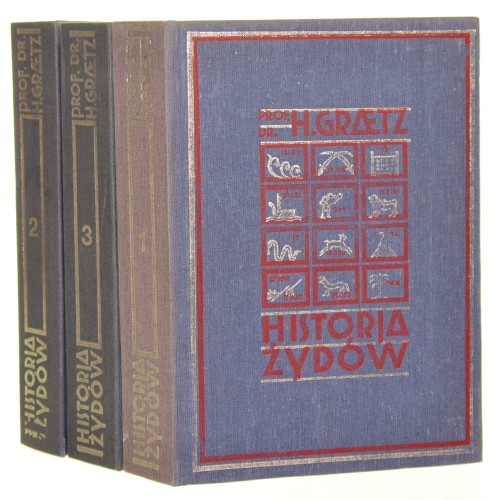 Historia Żydów t. I-IX (w 3 voluminach) Graetz Heinrich [1929-reprint-1990]