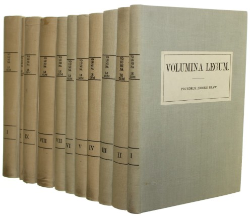 Volumina Legum Przedruk zbioru praw T. I-IX plus cz. 1-2 [11 woluminów / komplet] (1859-89 / reprint / 1980)