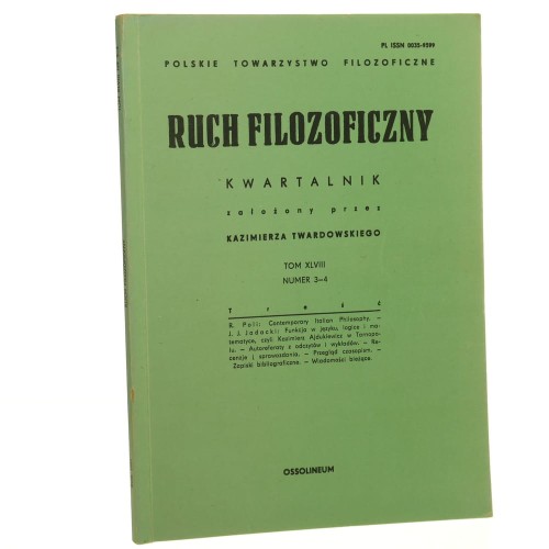 Ruch Filozoficzny Kwartalnik Tom XLVIII Nr 3-4 / 1991