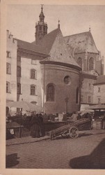 Kraków Na małym rynku [pocztówka / 1914-1922]