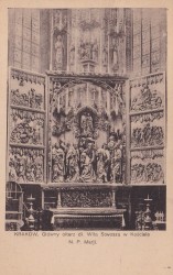 Kraków Główny ołtarz dł. Wita Stwosza w Kościele N. P. Marji [pocztówka / przed 1939] 