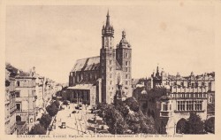 Kraków Rynek Kościół Marjacki [pocztówka / przed 1939]