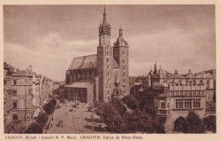 Kraków Rynek i kościół N. P. Marji [pocztówka / przed 1939] 