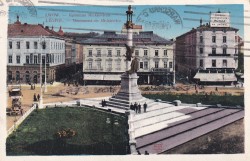 Lwów Kolumna Mickiewicza [pocztówka / 1913]