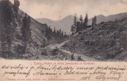 Tatry Wejście na dolinę Jaworzynkę za Kuźnicami [pocztówka / 1901]