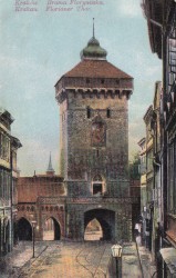 Kraków Brama Floriańska [pocztówka / ca 1920] 