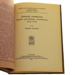 Uchwały podatkowe Sejmiku generalnego wiszeńskiego 1572-1772 napisał Stanisław Piotrowski [1932]