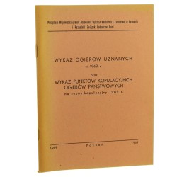 Wykaz ogierów uznanych w roku 1968 oraz wykaz punktów kopulacyjnych ogierów państwowych na rok 1969