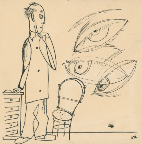 Rysunek do tekstu Temat Wiesława L. Brudzińskiego rys. Ignacy Witz Nowiny Literackie R. 2, nr 26 (27 czerwca 1948) (7).png