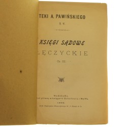 Księgi sądowe łęczyckie Cz. III [Teki A. Pawińskiego / 1898]