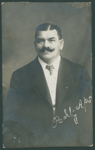 Johann Pohl Zapaśnik [fotografia na papierze pocztówkowym / ca 1920]