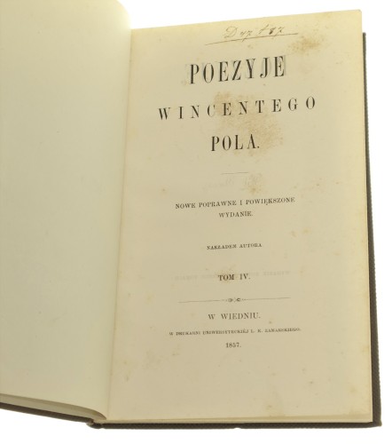 Poezyje Wincentego Pola t. IV Wit Stwosz Wincenty Pol [WIEDEŃ / 1857]