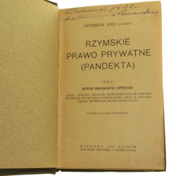 Rzymskie prawo prywatne [Pandekta] t. I-V [KOMPLET / współoprawne] Fryderyk Zoll (starszy) [1920] 