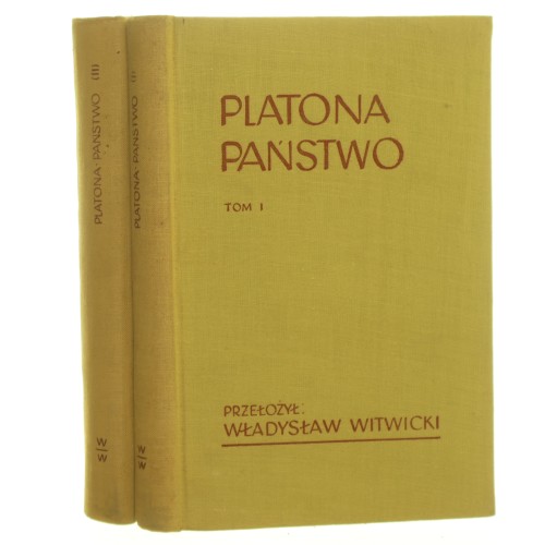 Platona Państwo z dodaniem siedmiu Ksiąg Praw t. I-II Przełożył oraz wstępem, objaśnieniami i ilustracjami opatrzył Władysław Witwicki (1958)