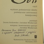 Sen czyli Wydane pośmiertnie dzieło poświęcone astronomii księżycowej Johannes Kepler [DEDYKACJA TŁUMACZKI / 2004]