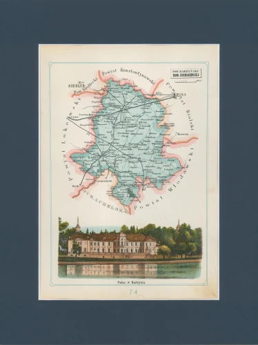 Powiat Radzyński Józef Michał Bazewicz mapa Królestwo Polskie 1907.jpg