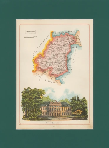 Powiat Włoszczowski Józef Michał Bazewicz mapa Królestwo Polskie 1907.jpg