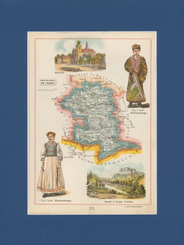 Powiat Miechowski Józef Michał Bazewicz mapa Królestwo Polskie 1907.jpg