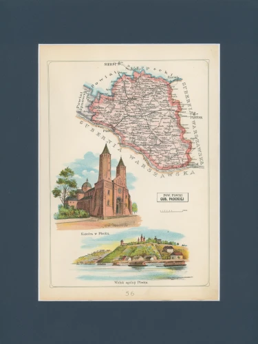 Powiat Płocki Józef Michał Bazewicz mapa Królestwo Polskie 1907.jpg