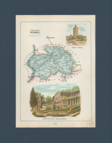 Powiat Rawski Józef Michał Bazewicz mapa Królestwo Polskie 1907.jpg