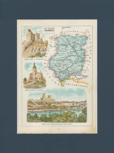 Powiat Będziński Józef Michał Bazewicz mapa Królestwo Polskie 1907 — kopia.jpg