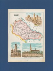 Gubernia Piotrkowska Powiat Częstochowski Józef Michał Bazewicz [mapa Królestwo Polskie 1907]